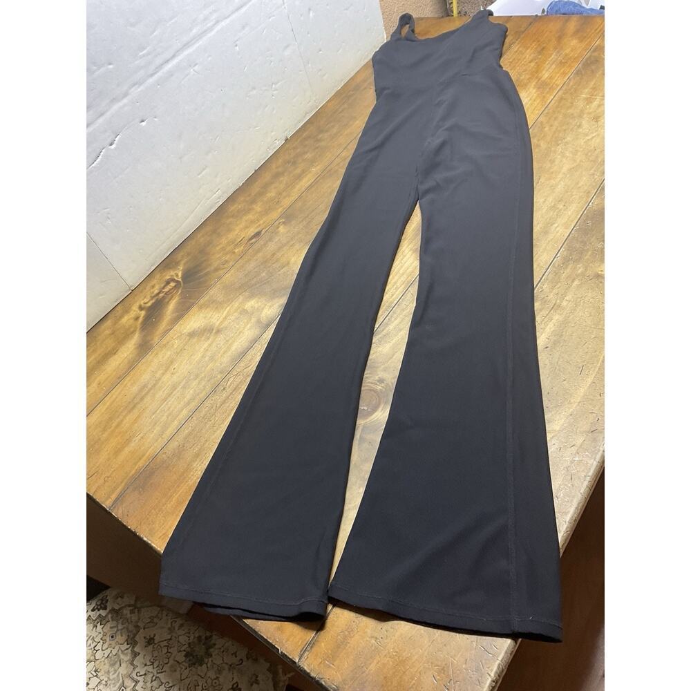 Wilo the Label Jumpsuit Ribbed Flare Leg Athleisure Yoga Activewear Dance Size S